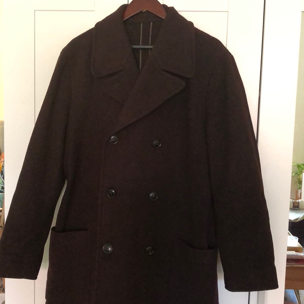 Double-breasted wool coat